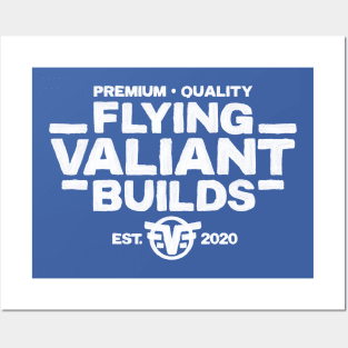 Flying Valiant Builds (Handpainted - White on Blue) Posters and Art